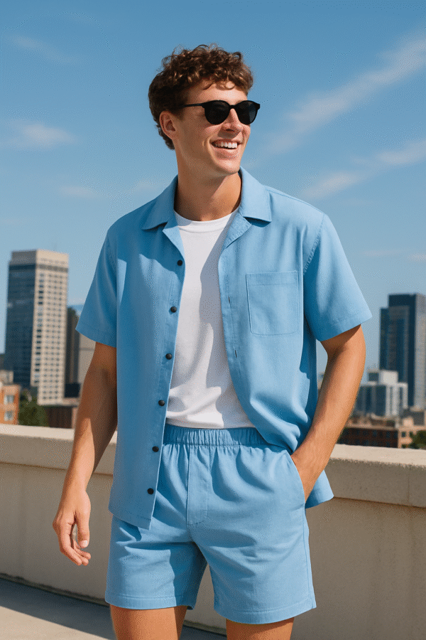 Men’s Popcorn Fabric Co-ord Set